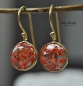 Preview: Echten Blüten 925 Sterling Silber - Vergoldet - Floral Ring - Rot - Naturschmuck - Handgefertigt - Liebes Geschenke - Weihnachtsgeschenk